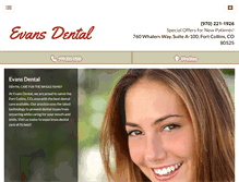 Tablet Screenshot of evansdentalfortcollins.com